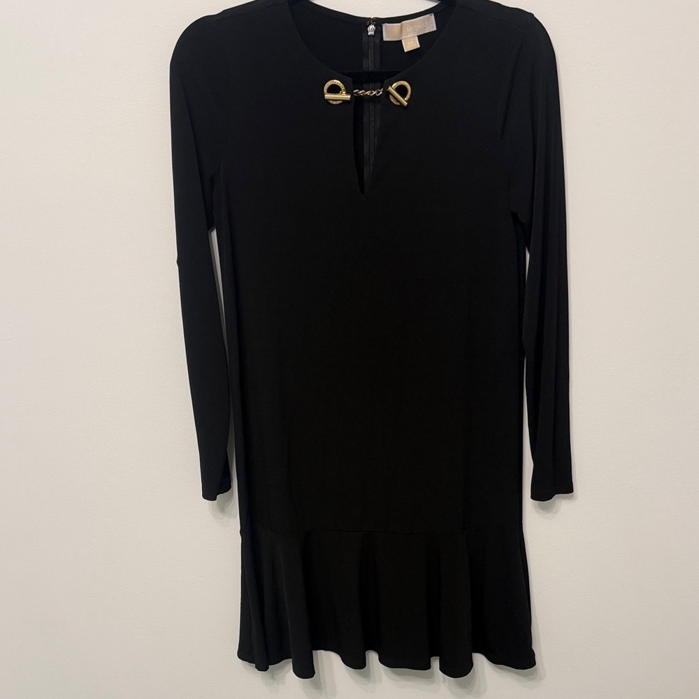 MICHAEL Michael Kors Black Dress with Gold Details